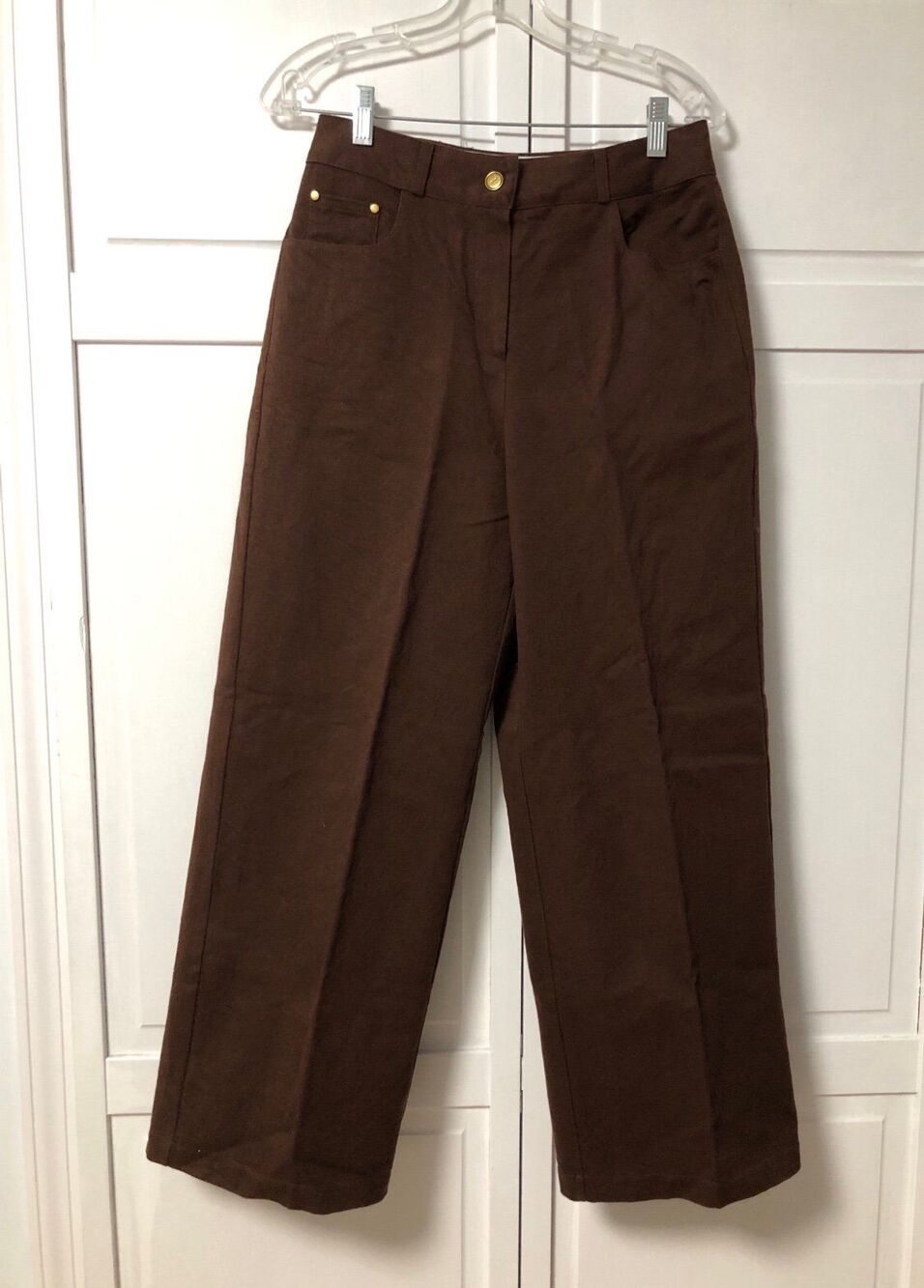 100% Cotton Chocolate Brown Trousers - Womens Size 4
